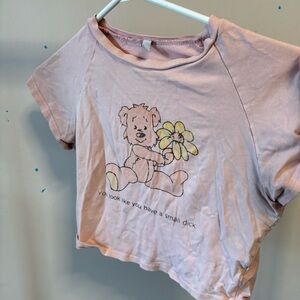 Funny graphic cropped T-shirt